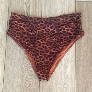 Monday Swimwear Sorrento Leopard Print High-Waisted Bikini Bottom